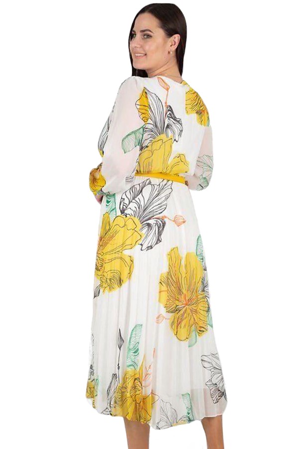 Angelina yellow floral veil dress