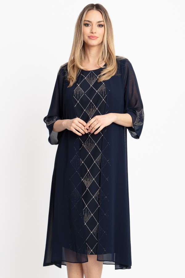 Tesia elegant navy blue dress
